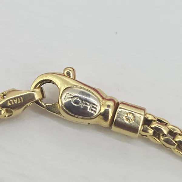 Italian 18ct Yellow Gold Cable Link Bracelet- Crown View 