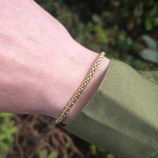 Italian 18ct Yellow Gold Cable Link Bracelet-Original 