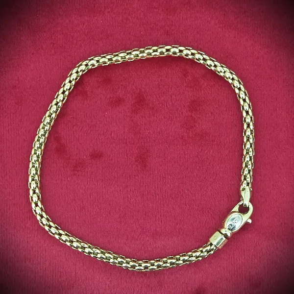 Italian 18ct Yellow Gold Cable Link Bracelet 