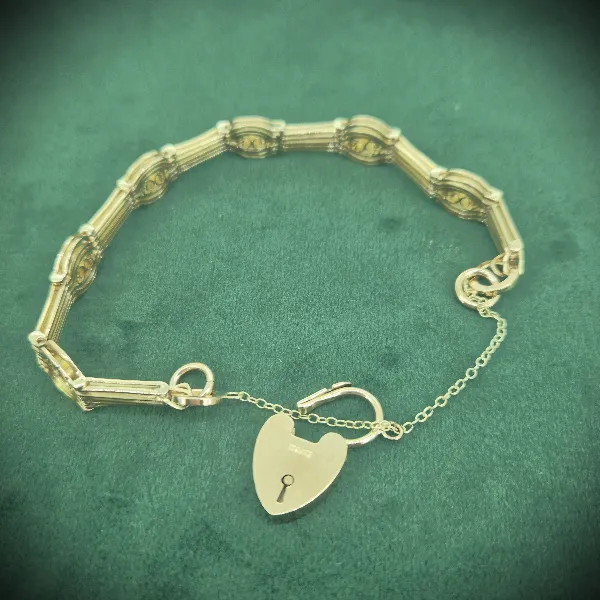  Thumbnail of Fancy Antique 9ct Yellow Gold Gate Bracelet