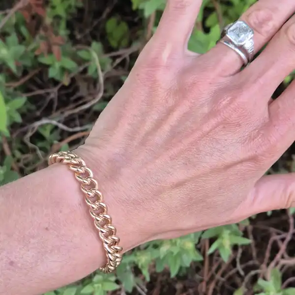 Gorgeous 9ct Gold Chunky Charm Bracelet-rose-gold-chunky-charm-bracelet-with-padlock.webp