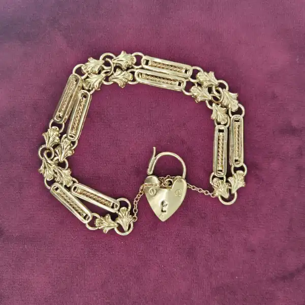 9ct Rose Gold Antique Fancy Link Charm Bracelet-rose-gold-double-row-fancy-charm-bracelet.webp