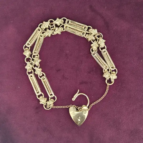 9ct Rose Gold Antique Fancy Link Charm Bracelet-rose-gold-double-row-fancy-charm-bracelet.webp
