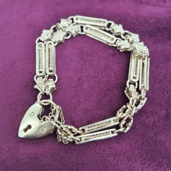 9ct Rose Gold Antique Fancy Link Charm Bracelet-rose-gold-double-row-fancy-charm-bracelet.webp