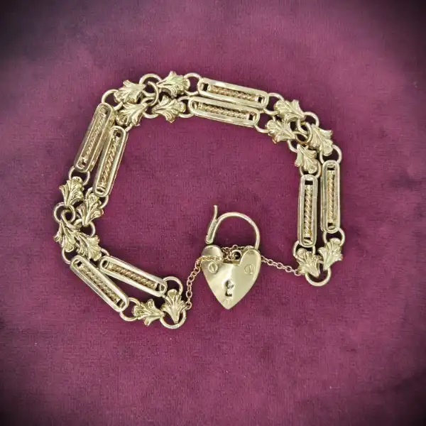  Thumbnail of 9ct Rose Gold Antique Fancy Link Charm Bracelet