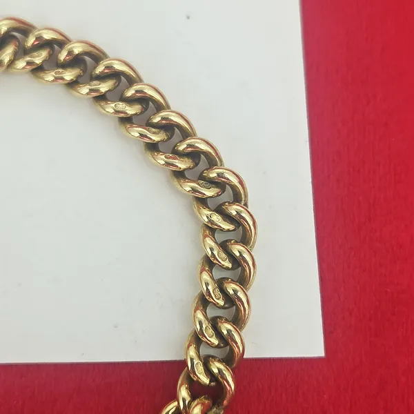 Solid 9ct Yellow Gold Curb Charm Bracelet- Crown View 