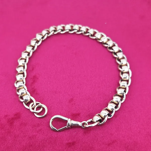 Vintage 9ct Yellow Gold Rollerball Bracelet- Side View 