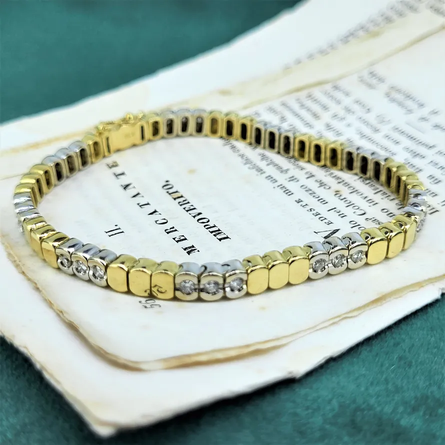 Yellow & White Gold Diamond Bracelet-yellow-and-white-gold-diamond-line-bracelet.webp