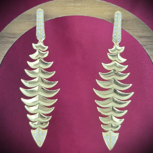 18ct Gold and Diamond Articulated Drop Earrings-18ct-gold-diamond-articulated-drop-earrings.webp