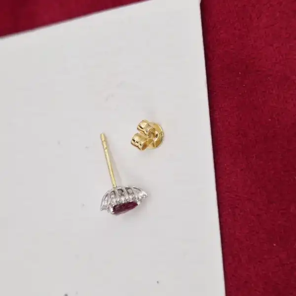 Diamond and Ruby Pear Drop Earrings in 18ct Yellow Gold-18ct-yellow-gold-ruby-diamond-teardrop-studs.webp