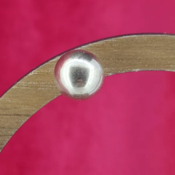 8mm Yellow Gold Stud Earrings - Matt Finish- Close Up 