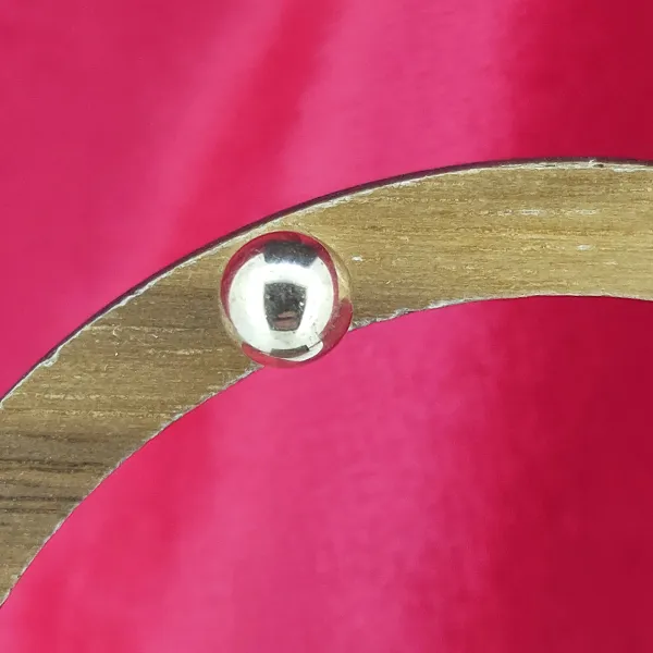 6mm Yellow Gold Stud Earrings - Matt Finish- Reverse Angle 
