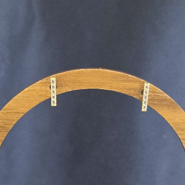 9ct Gold CZ 8mm Bar Stud Earrings-9ct-gold-cz-bar-stud-earrings.webp