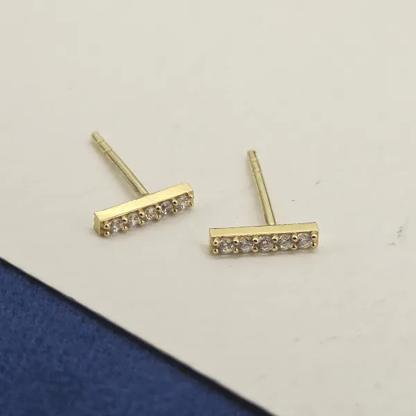 9ct Gold CZ 8mm Bar Stud Earrings-9ct-gold-cz-bar-stud-earrings.webp