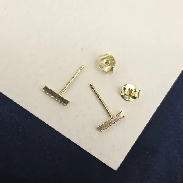 9ct Gold CZ 8mm Bar Stud Earrings-9ct-gold-cz-bar-stud-earrings.webp