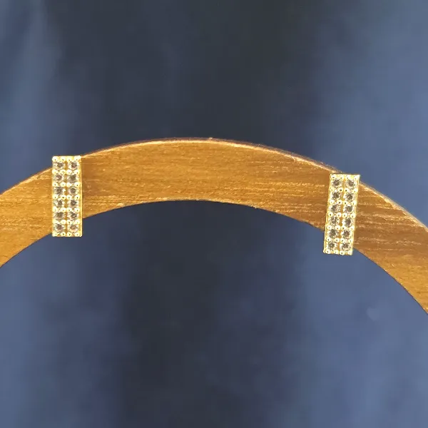 9ct Gold CZ 8mm Drop Earrings-9ct-gold-double-row-cz-bar-stud-earrings.webp