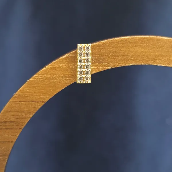 9ct Gold CZ 8mm Drop Earrings-9ct-gold-double-row-cz-bar-stud-earrings.webp