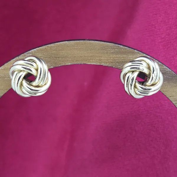 9ct Gold 10mm Knot Earrings-9ct-gold-plain-knot-studs-10mm.webp