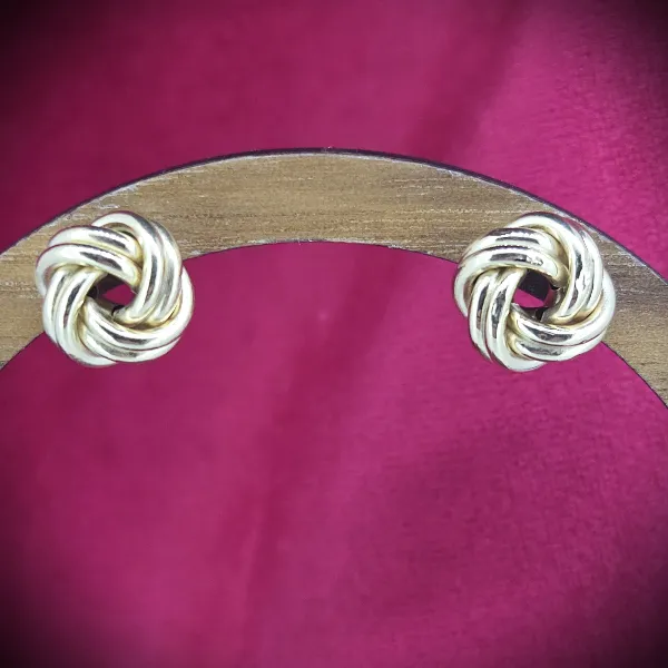 9ct Gold 10mm Knot Earrings-9ct-gold-plain-knot-studs-10mm.webp