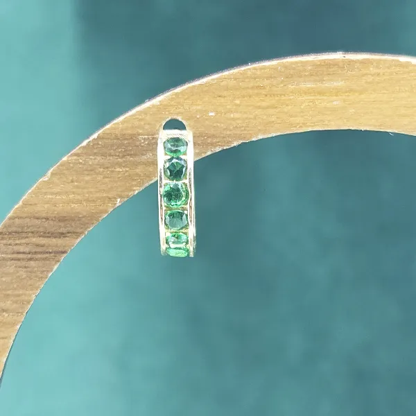 9ct Gold 11mm Emerald Green CZ Huggie Earrings-9ct-yellow-gold-green-cz-huggie-earrings.webp