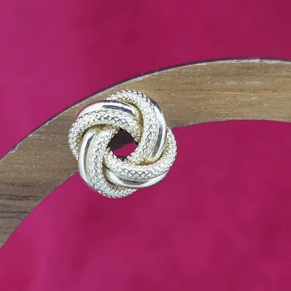 9ct Gold 10mm Patterned Knot Earrings-9ct-yellow-gold-patterned-knot-studs-10mm.webp