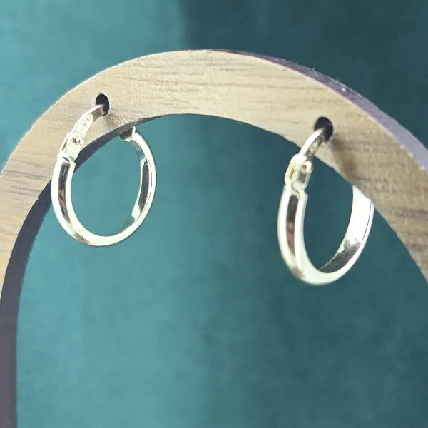  9ct Yellow Gold 13mm Hoop Earrings-9ct-yellow-gold-small-plain-hoops-13mm.webp