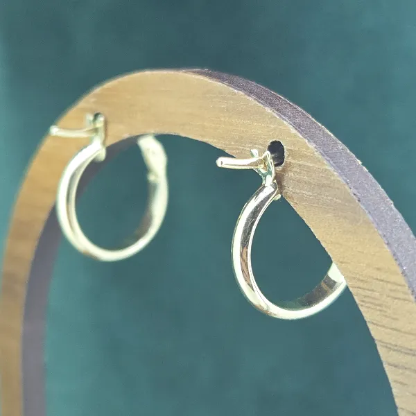  9ct Yellow Gold 13mm Hoop Earrings-9ct-yellow-gold-small-plain-hoops-13mm.webp