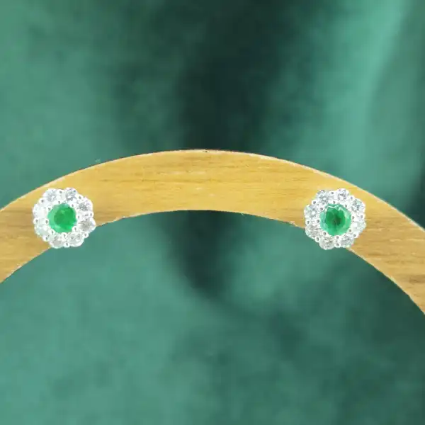 Floral Emerald and Diamond Cluster Earrings in 18ct Yellow Gold-floral-emerald-diamond-stud-earrings.webp