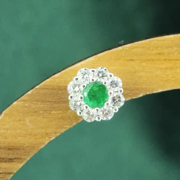 Floral Emerald and Diamond Cluster Earrings in 18ct Yellow Gold-floral-emerald-diamond-stud-earrings.webp
