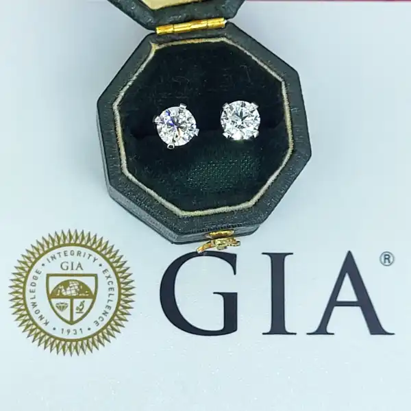 1.41ct GIA Certified Colourless Diamond Stud Earrings-18ct-diamond-studs-1.41cts-gia-cert.webp