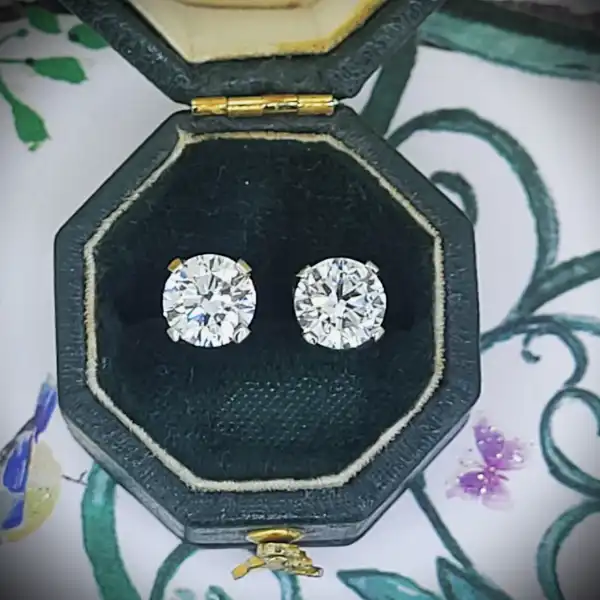 Diamond Earrings Ireland  - GIA Certified 2.01cts Diamond Stud Earrings