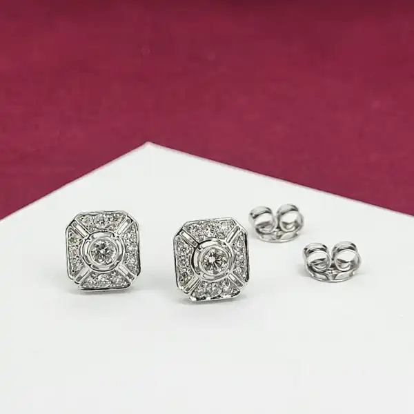 18ct White Gold Art Deco Diamond Earrings-18ct-white-gold-art-deco-diamond-studs.webp