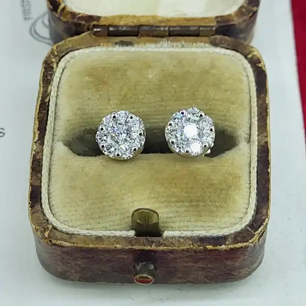 18ct Diamond Earrings-18ct-white-gold-illusion-diamond-studs.webp