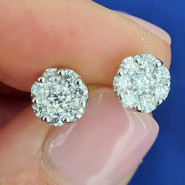 18ct Illusion Set Diamond Earrings-18ct-white-gold-illusion-set-stud-earrings.webp