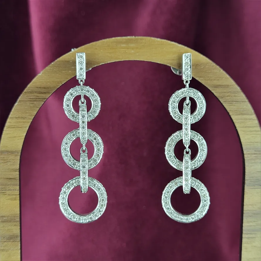 18ct Gold & Diamond Earrings-circular-diamond-drop-earrings.webp