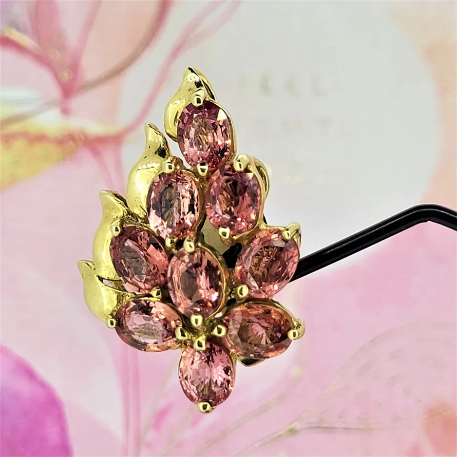 Fancy Gold & Pink Sapphire Earrings-fancy-pink-earrings-dublin.webp