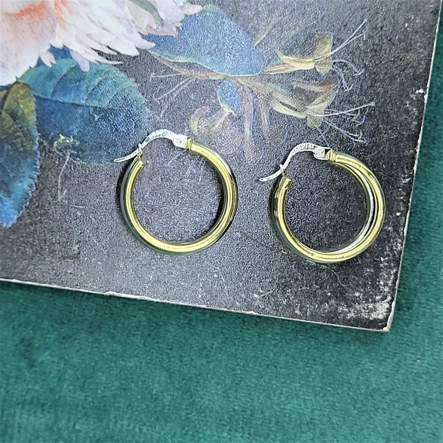 Platinum and 18ct Yellow Gold Hoops Earrings 20mm -gold-and-platinum-loop-earrings-malahide.webp