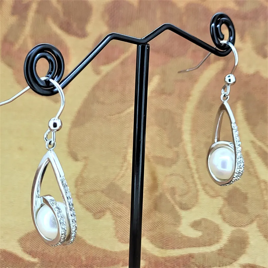 Fancy Pearl & Diamond Earrings-pearl-and-diamond-loop-earrings.webp
