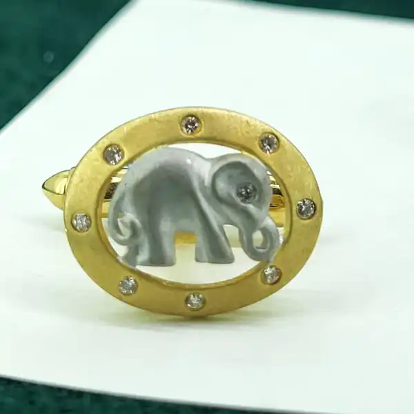 18ct Gold Elephant Cufflinks with Diamonds-18ct-gold-2-colour-elephant-cufflinks.webp