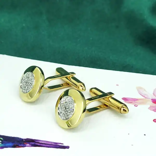 9ct Gold and Diamond Target Cufflinks-9ct-gold-diamond-target-cufflinks.webp