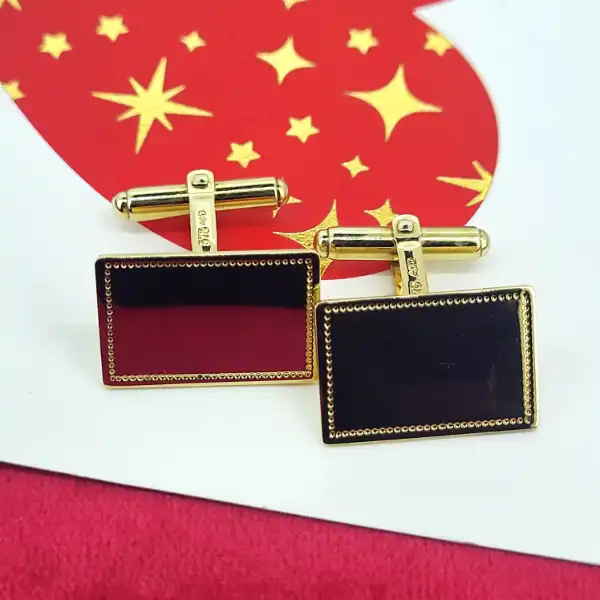 9ct Gold Rectangle Cufflinks with Milled Edge -9ct-gold-rectangle-cufflinks-milled-edge.webp