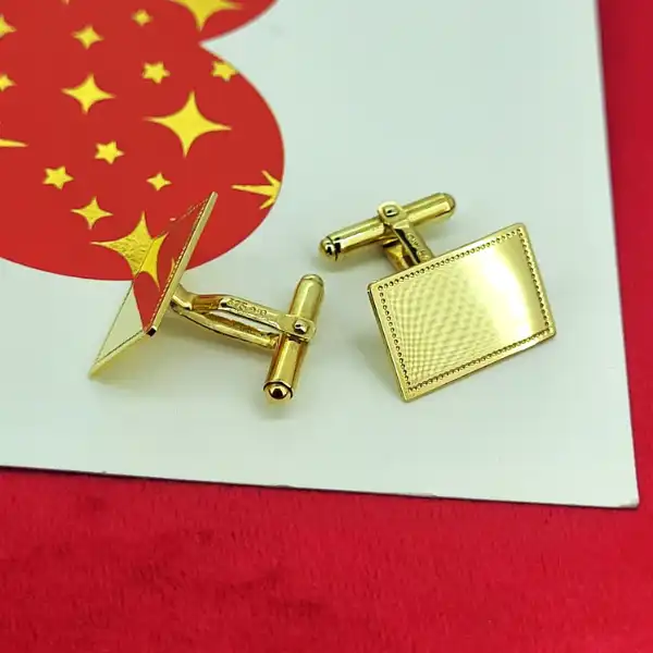 9ct Gold Rectangle Cufflinks with Milled Edge -9ct-gold-rectangle-cufflinks-milled-edge.webp