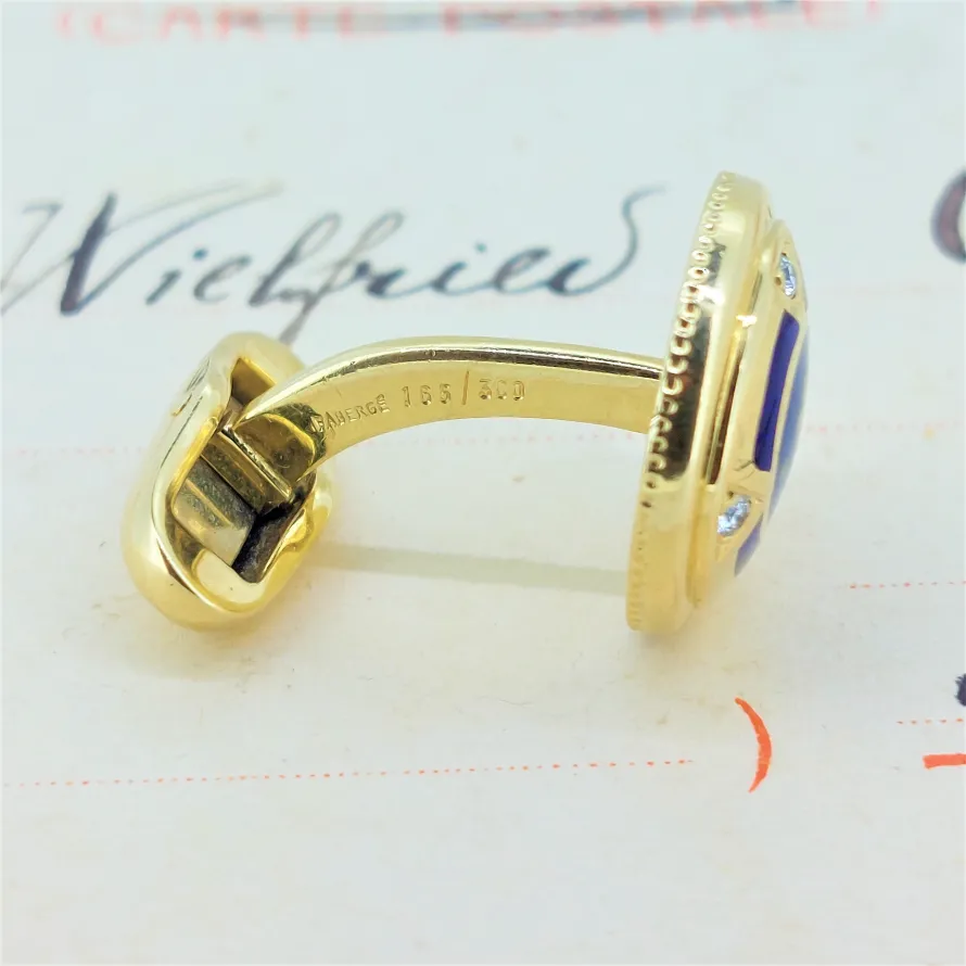 18ct Gold Faberge Diamond & Enamel Cufflinks-faberge-cufflinks-dublin.webp