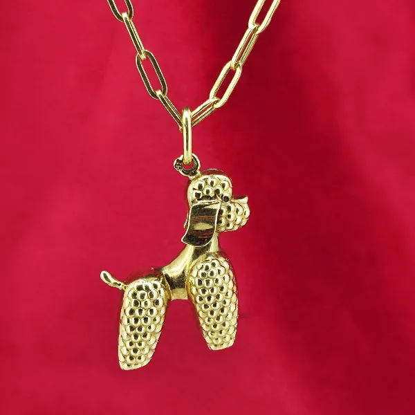 14ct Poodle Charrm/Pendant- Side View 