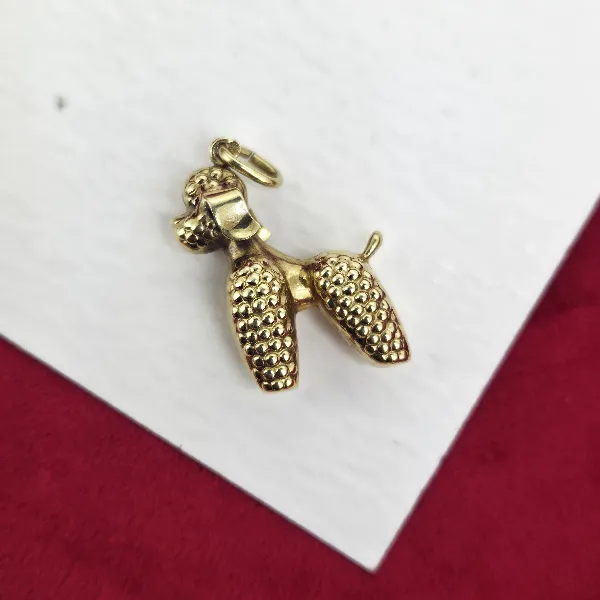 14ct Poodle Charrm/Pendant- Close Up 
