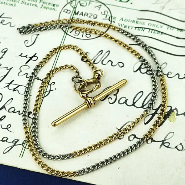 Antique 18ct Yellow Gold & Platinum Watch ChainSRB-18ct-and-plat-watch-chain.webp