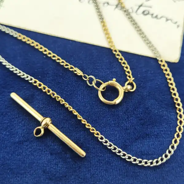Antique 18ct Yellow Gold & Platinum Watch ChainSRB-18ct-and-plat-watch-chain.webp