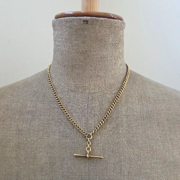 18ct Antique Albert Chain in Yellow Gold-Top Left View 