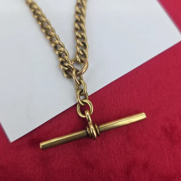 18ct Antique Albert Chain in Yellow Gold- Front View 