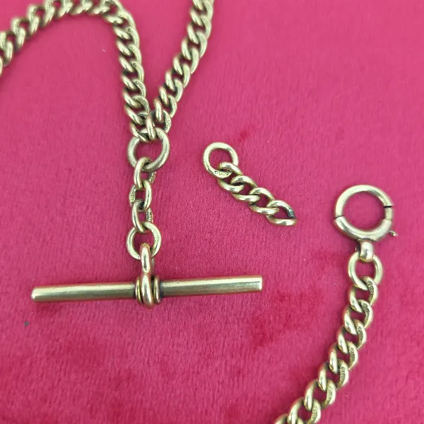 18ct Antique Albert Chain in Yellow Gold- Crown View 